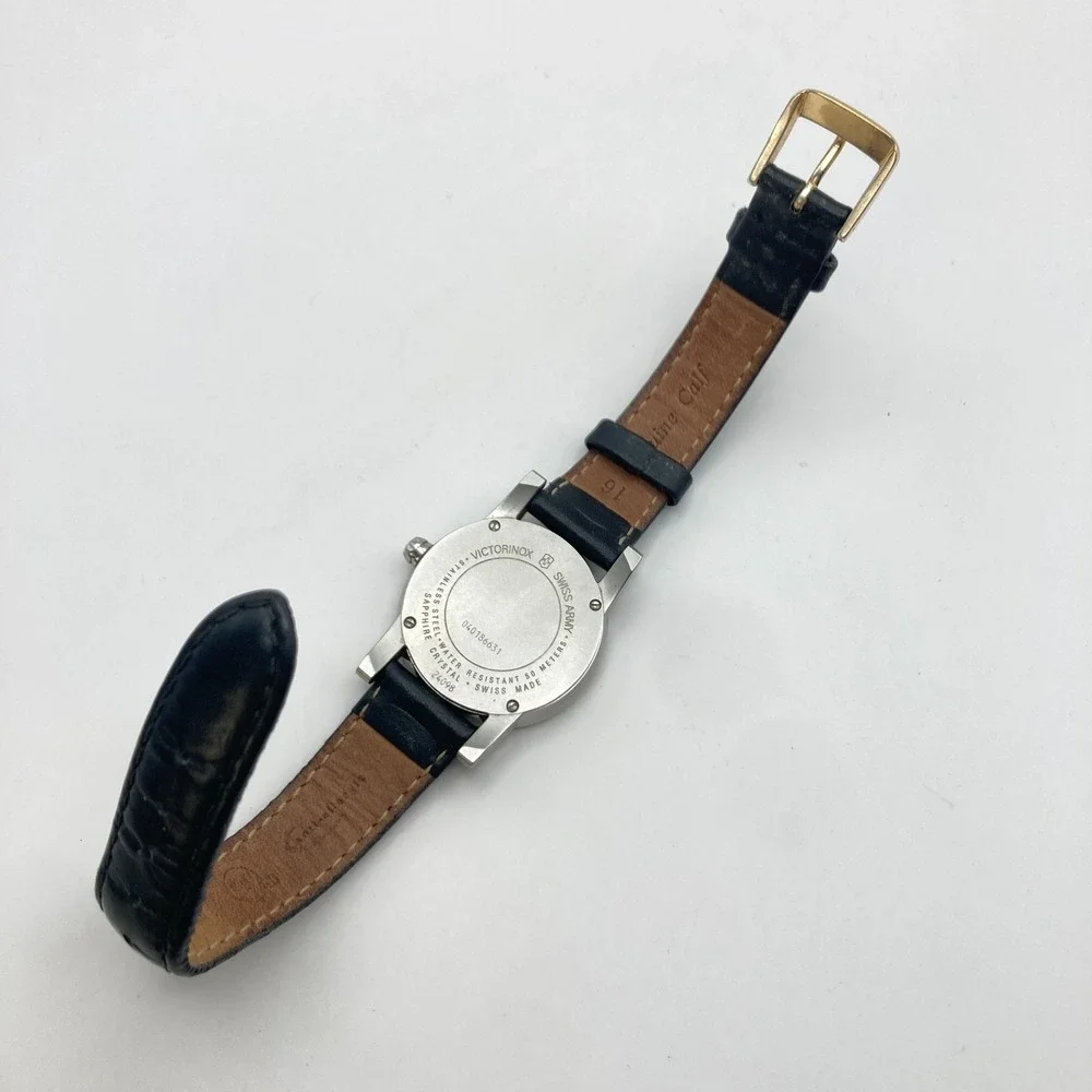 Victorinox Cavalier Small Women's Watch 32mm Swiss Army Silver Tone New Battery